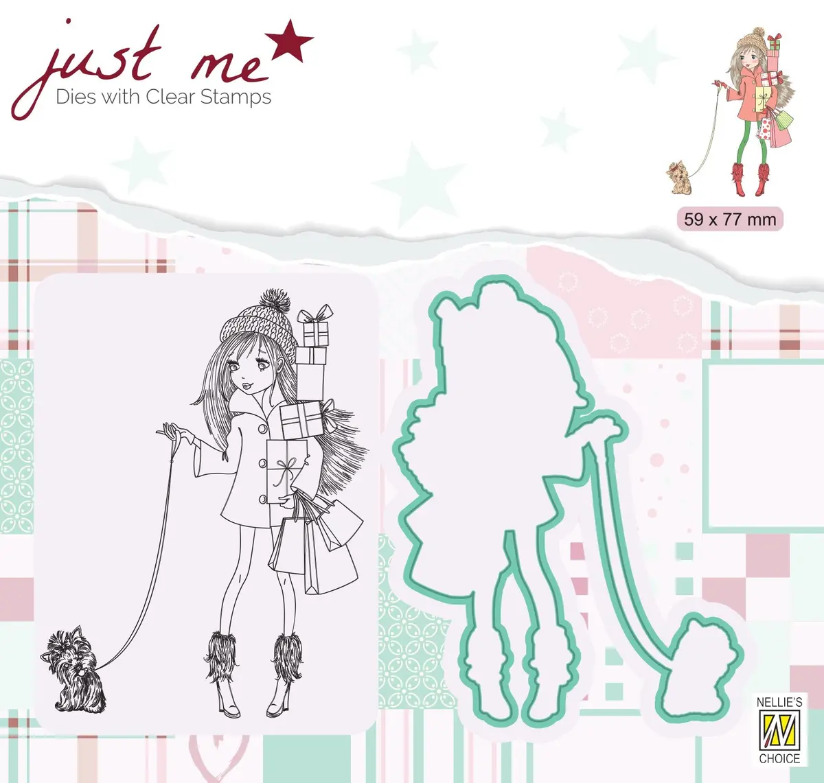 Just Me Stamp & Die Set Christmas Shopping 1