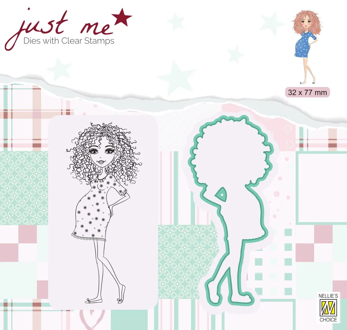 Just Me Stamp & Die Set Pregnant 1