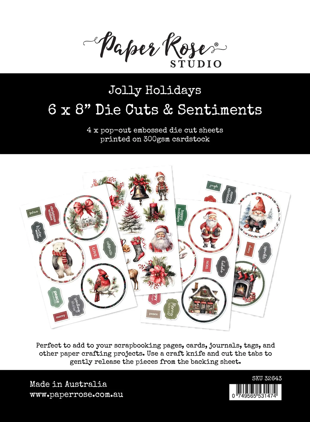Jolly Holidays 6X8" Die Cuts & Sentiments 32643 1