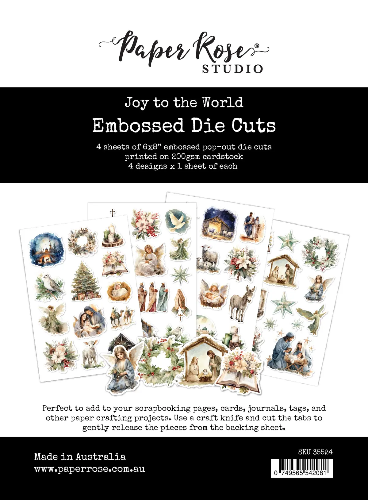 Joy To The World Embossed Die Cuts 35524 1