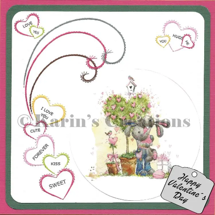 Kc Embroidery Pattern - Chain Of Hearts 1