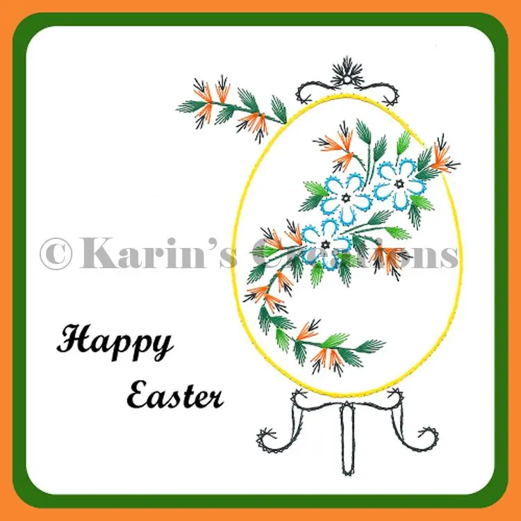Kc Embroidery Pattern - Flowers In An Oval 1