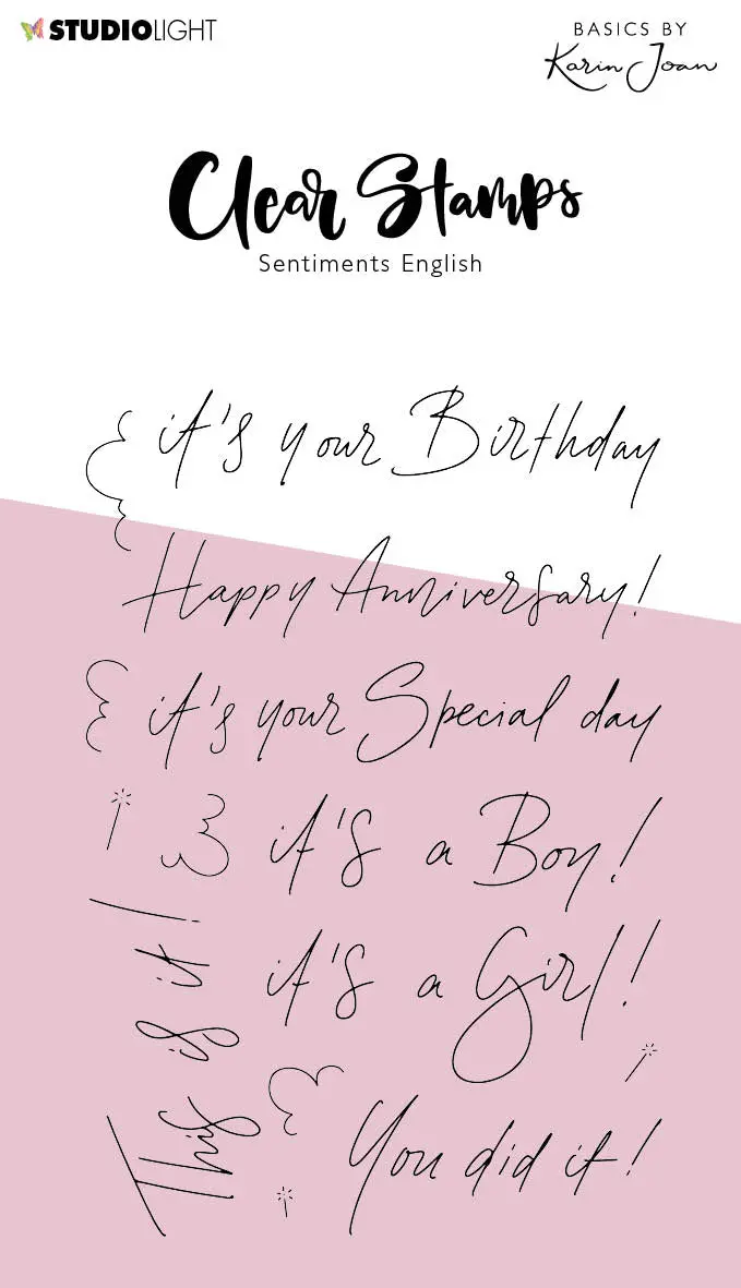 Kj Clear Stamp Sentiments Essentials 105X148x3mm 12 Pc Nr.237 1
