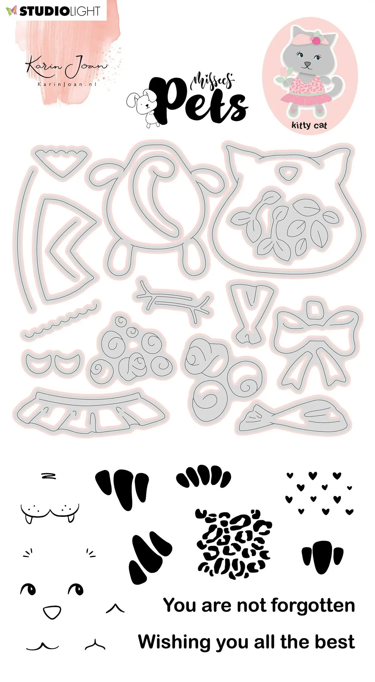 Kj Stamp & Cutting Die Building Pets Cat Missees By Karin Joan 105X148mm Nr.03 1