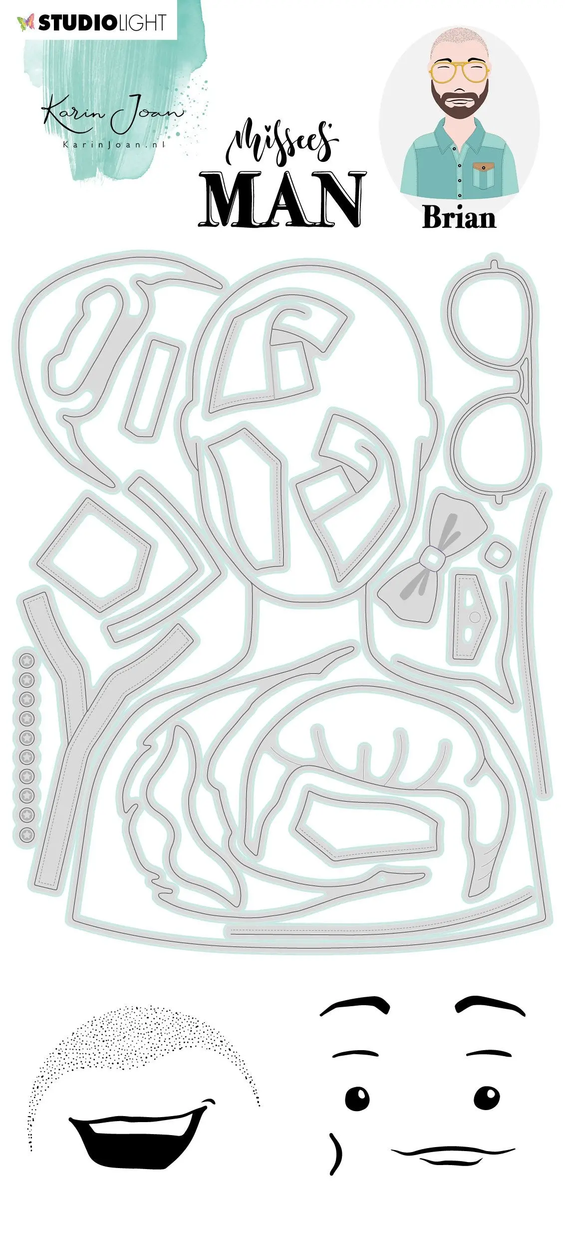 Kj Stamp & Cutting Die Missees Man Fancy Missees By Karin Joan 110X185mm Nr.13 1