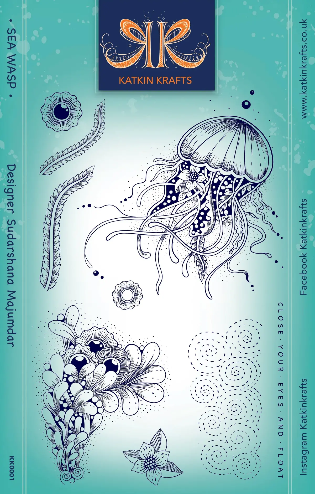 Katkin Krafts Sea Wasp 6 In X 8 In Clear Stamp Set 1