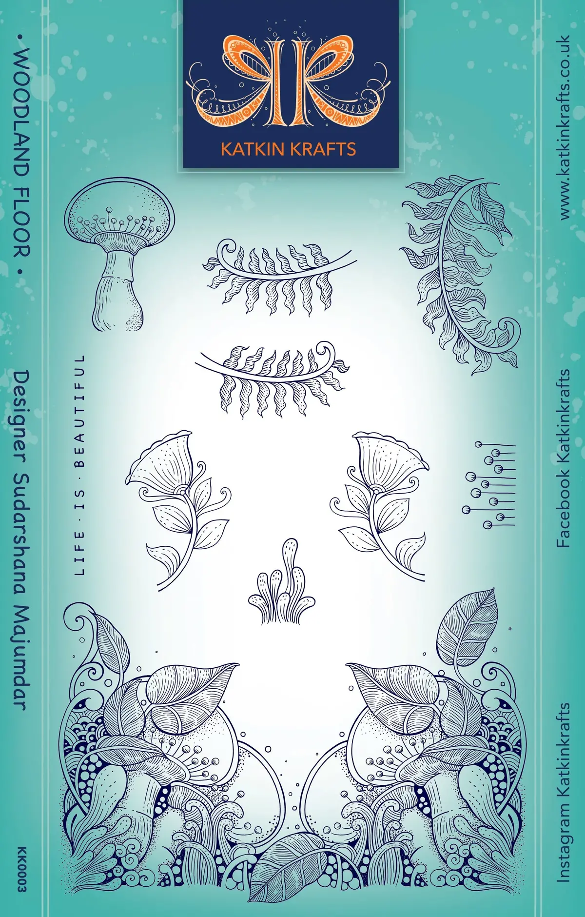 Katkin Krafts Woodland Floor 6 In X 8 In Clear Stamp Set 1