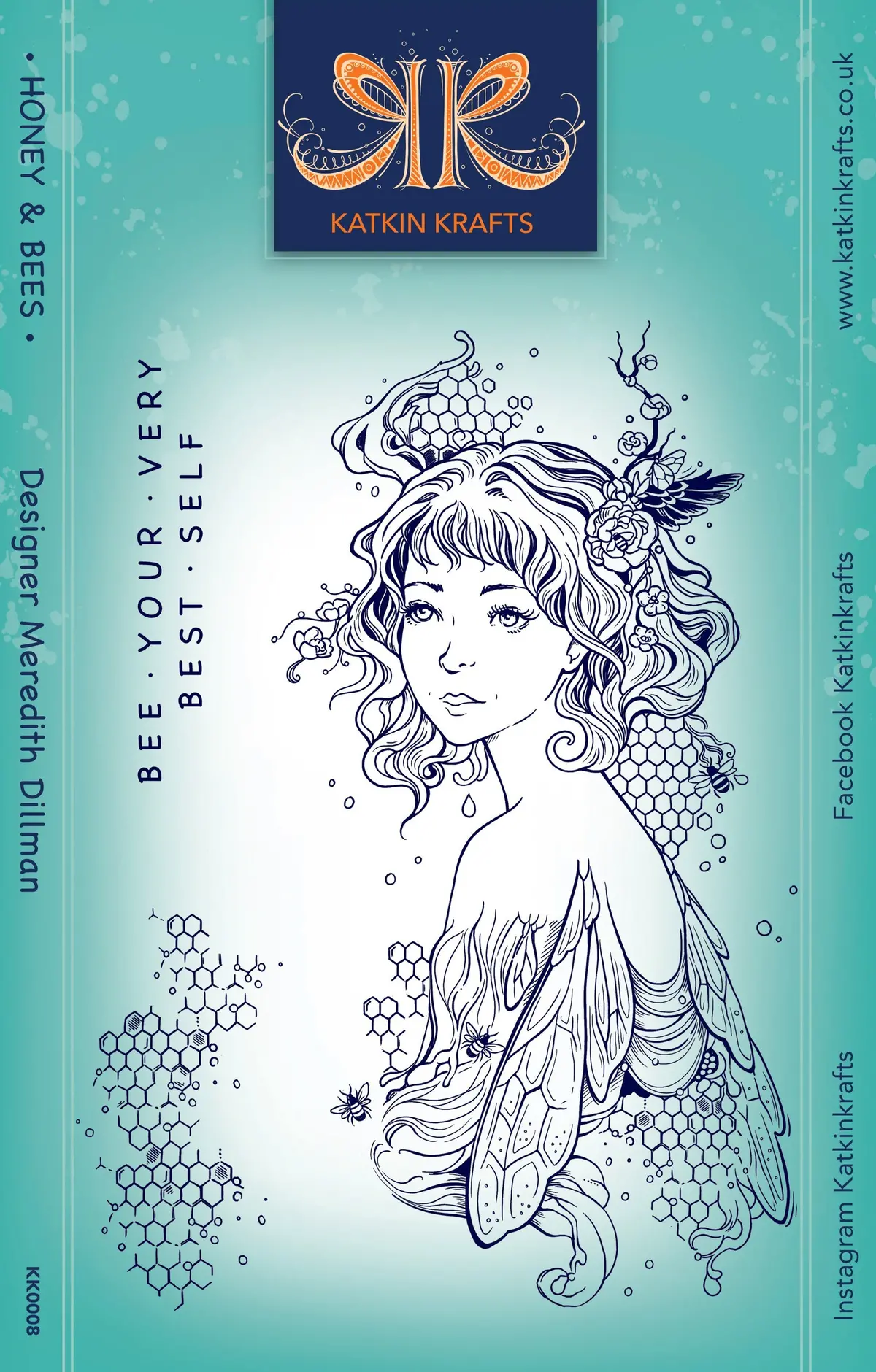 Katkin Krafts Honey & Bees 6 In X 8 In Clear Stamp Set 1
