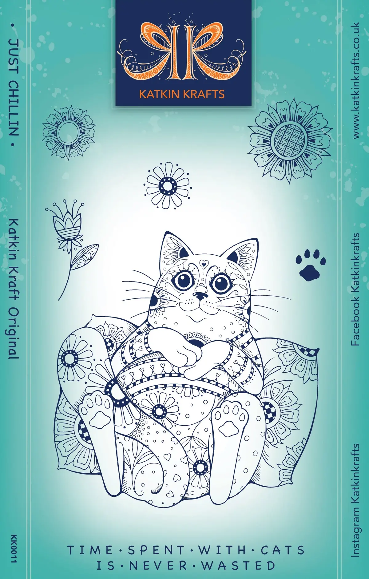 Katkin Krafts Just Chillin' 6 In X 8 In Clear Stamp Set 1