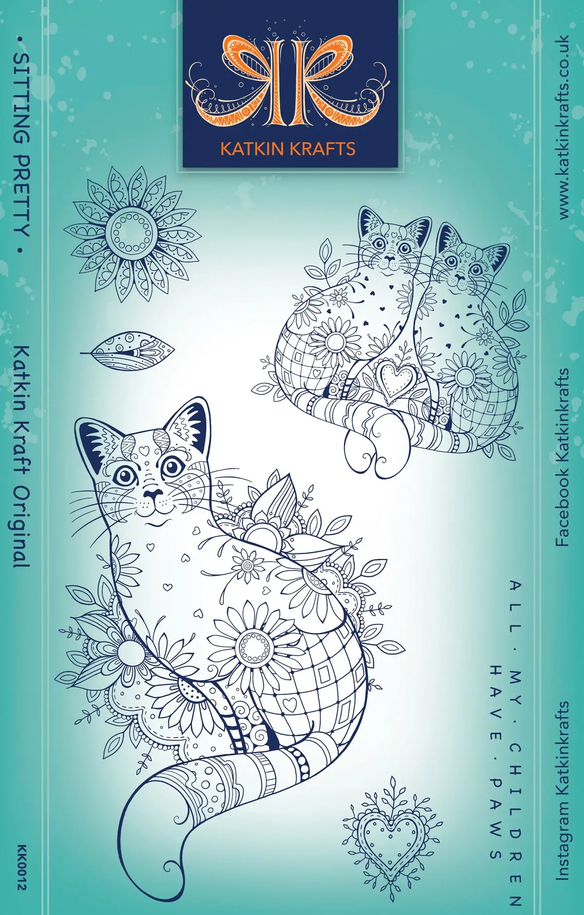 Katkin Krafts Sitting Pretty 6 In X 8 In Clear Stamp Set 1