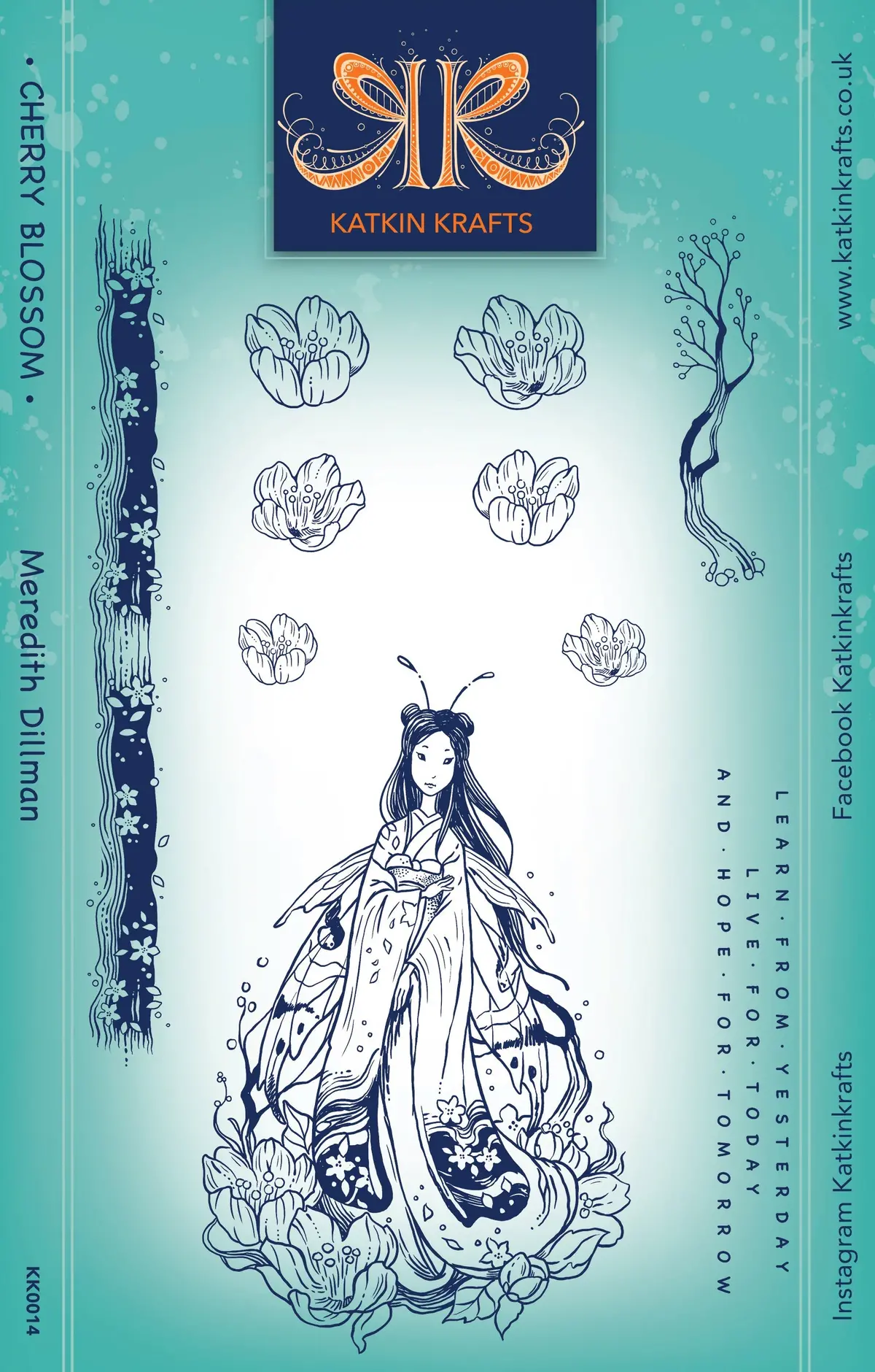 Katkin Krafts Cherry Blossom 6 In X 8 In Clear Stamp Set 1
