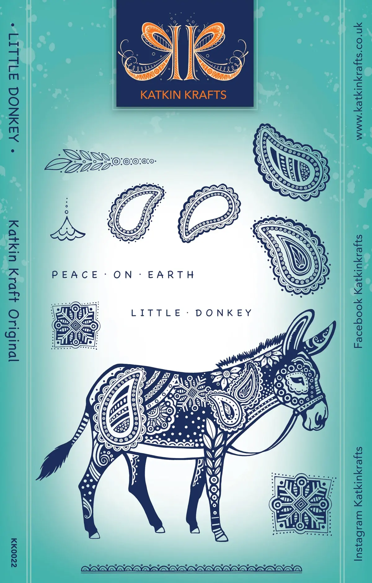 Katkin Krafts Little Donkey 6 In X 8 In Clear Stamp Set 1