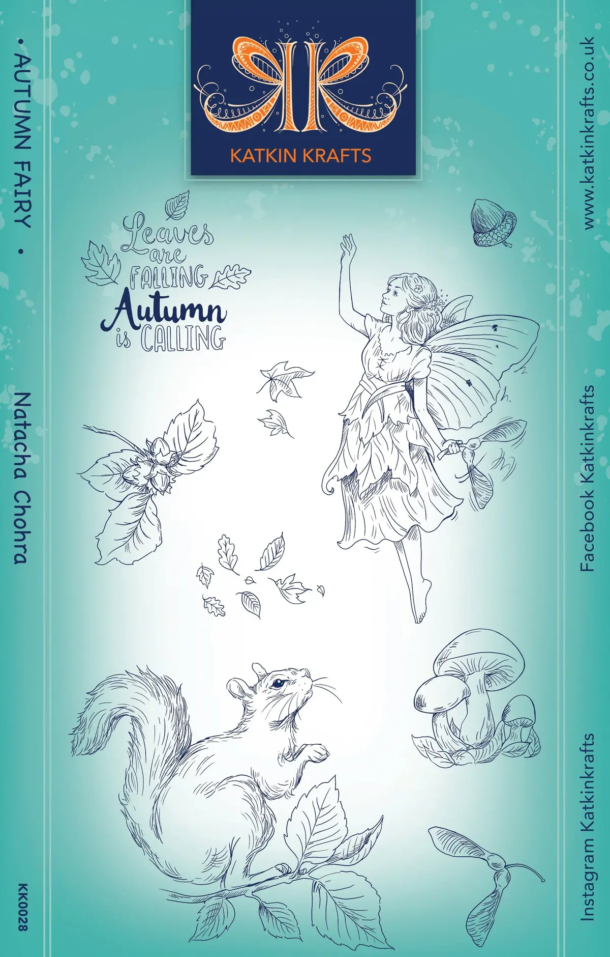 Katkin Krafts Autumn Fairy 6 In X 8 In Clear Stamp Set 1