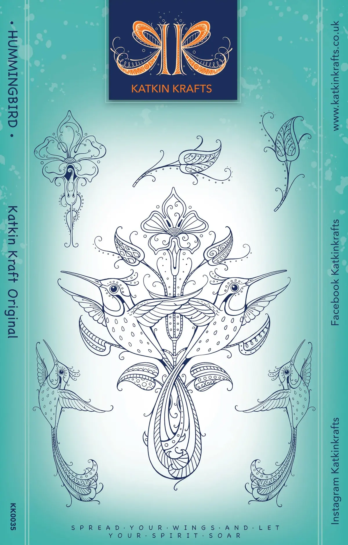 Katkin Krafts Hummingbird 6 In X 8 In Clear Stamp Set 1