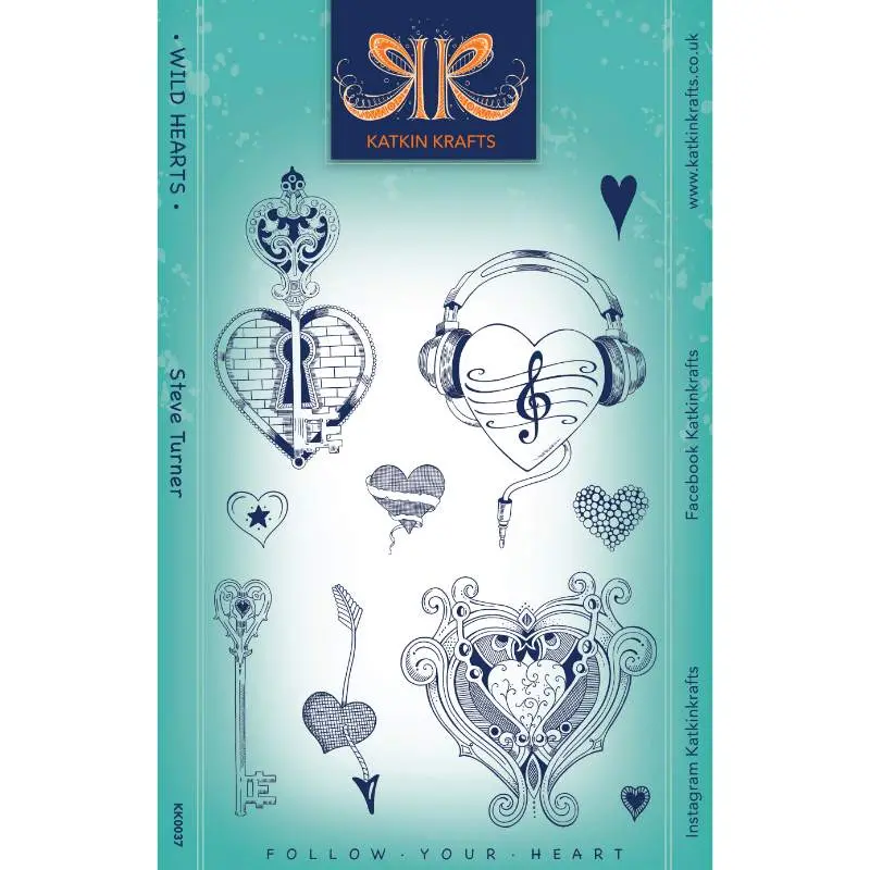 Katkin Krafts Wild Hearts 6 In X 8 In Clear Stamp Set 1