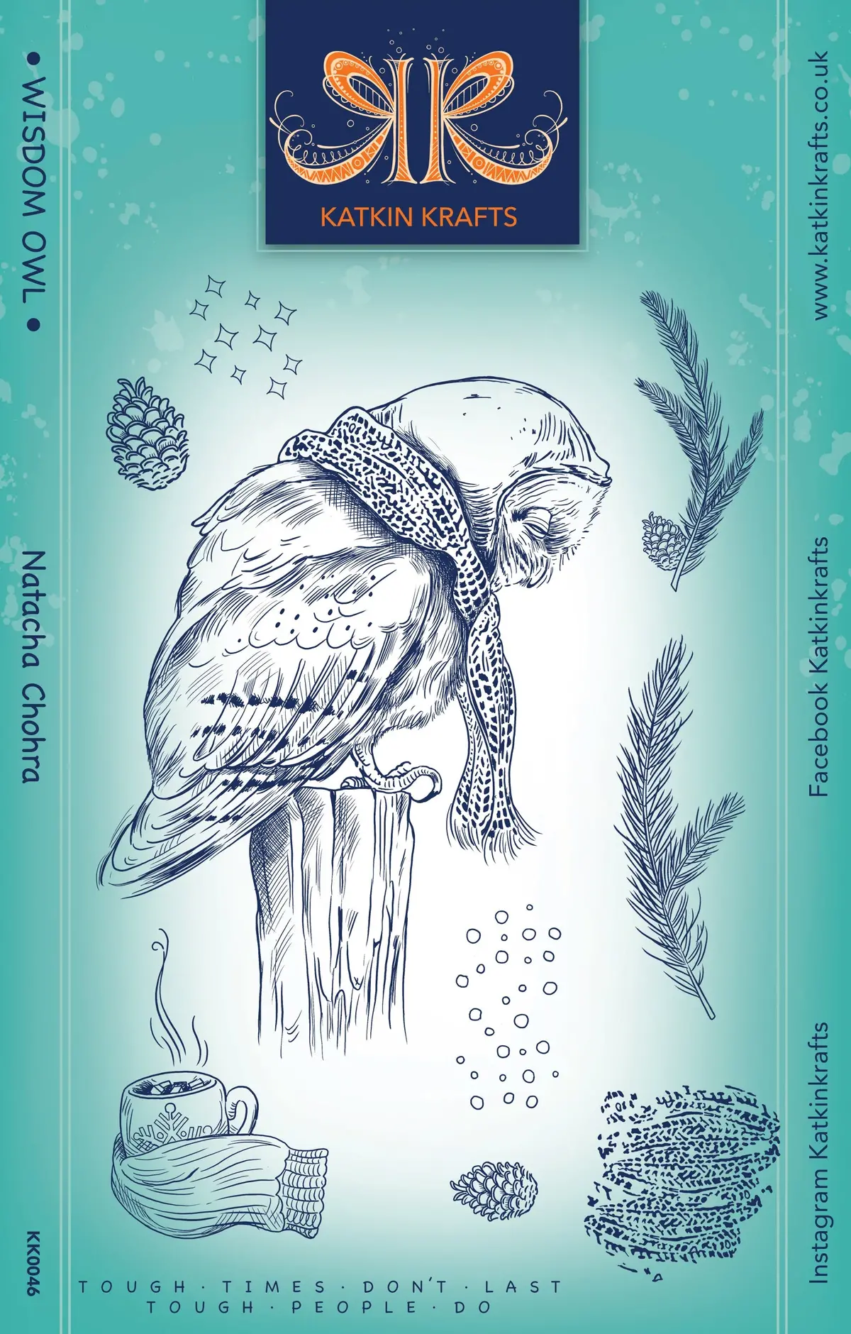 Katkin Krafts Wisdom Owl 6 In X 8 In Clear Stamp Set 1