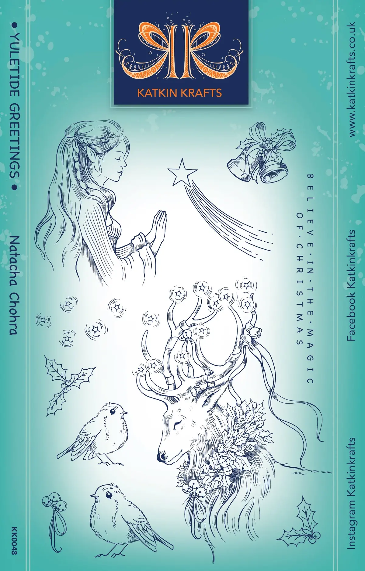 Katkin Krafts Yuletide Greetings 6 In X 8 In Clear Stamp Set 1