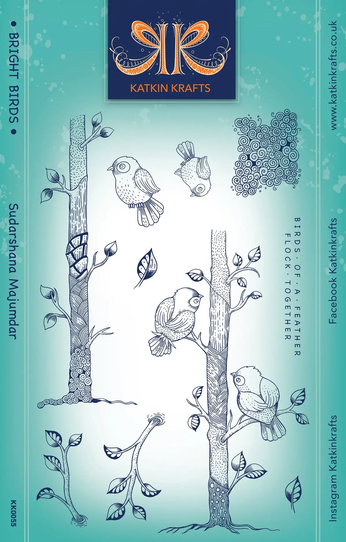 Katkin Krafts Bright Birds 6 In X 8 In Clear Stamp Set 1