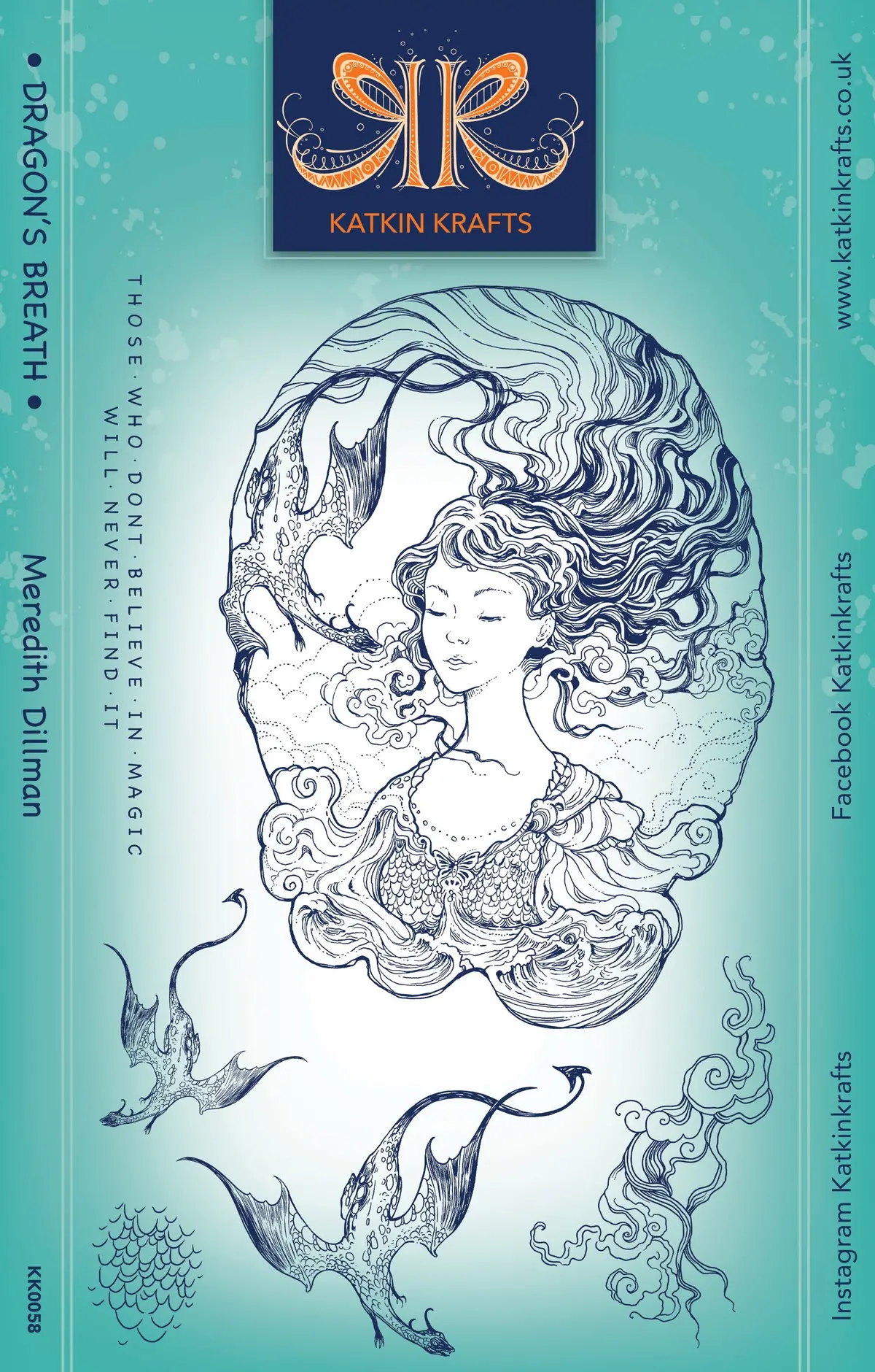 Katkin Krafts Dragon's Breath 6 In X 8 In Clear Stamp Set 1
