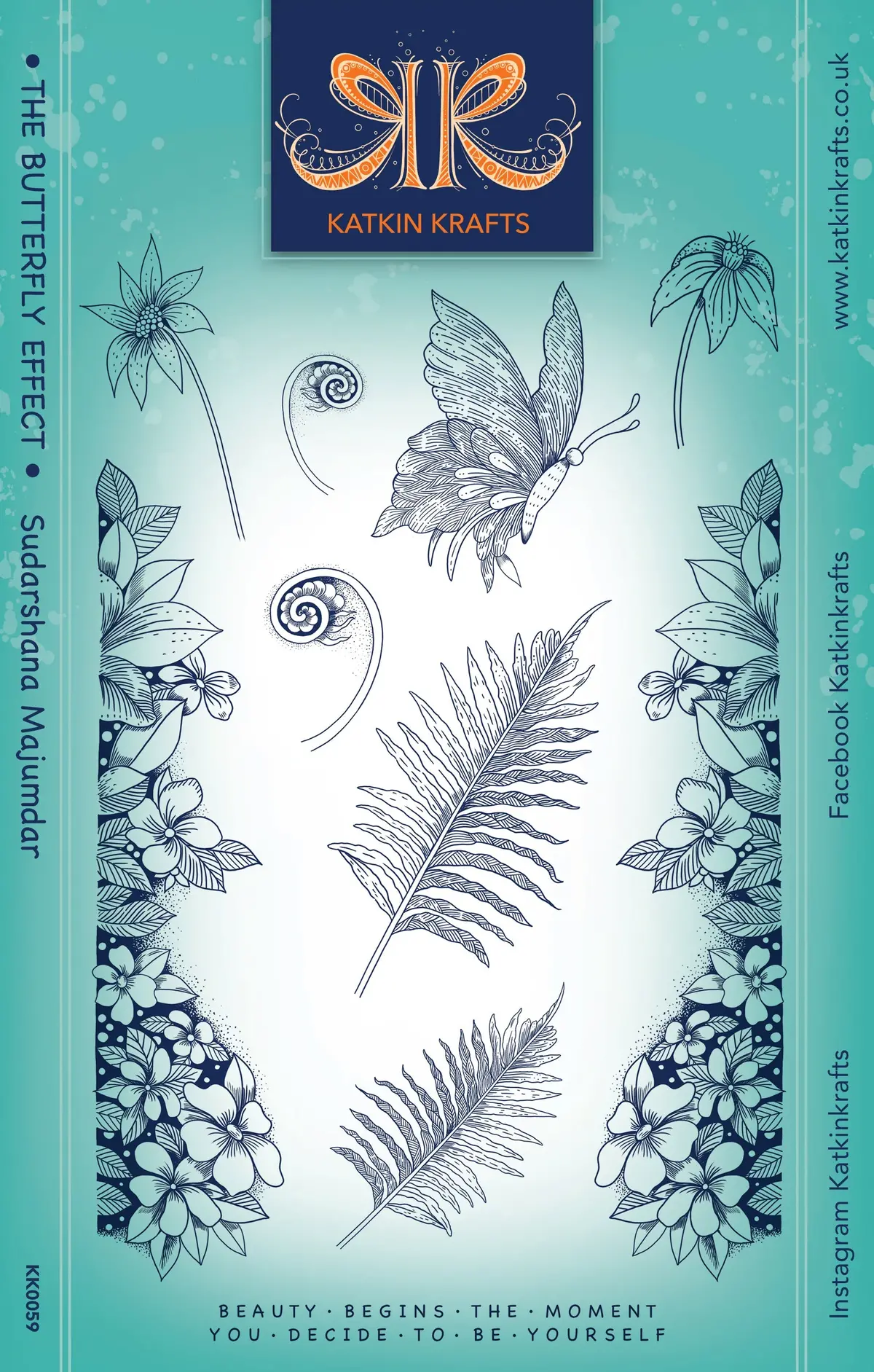 Katkin Krafts The Butterfly Effect 6 In X 8 In Clear Stamp Set 1