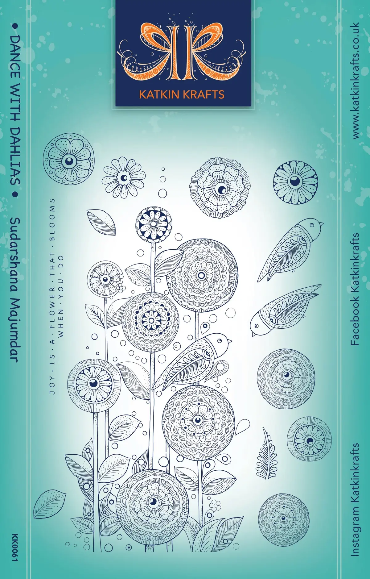 Katkin Krafts Dance With Dahlias 6 In X 8 In Clear Stamp Set 1