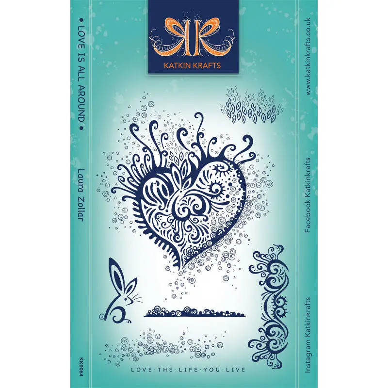 Katkin Kraft Love Is All Around 6 In X 8 In Clear Stamp Set 1
