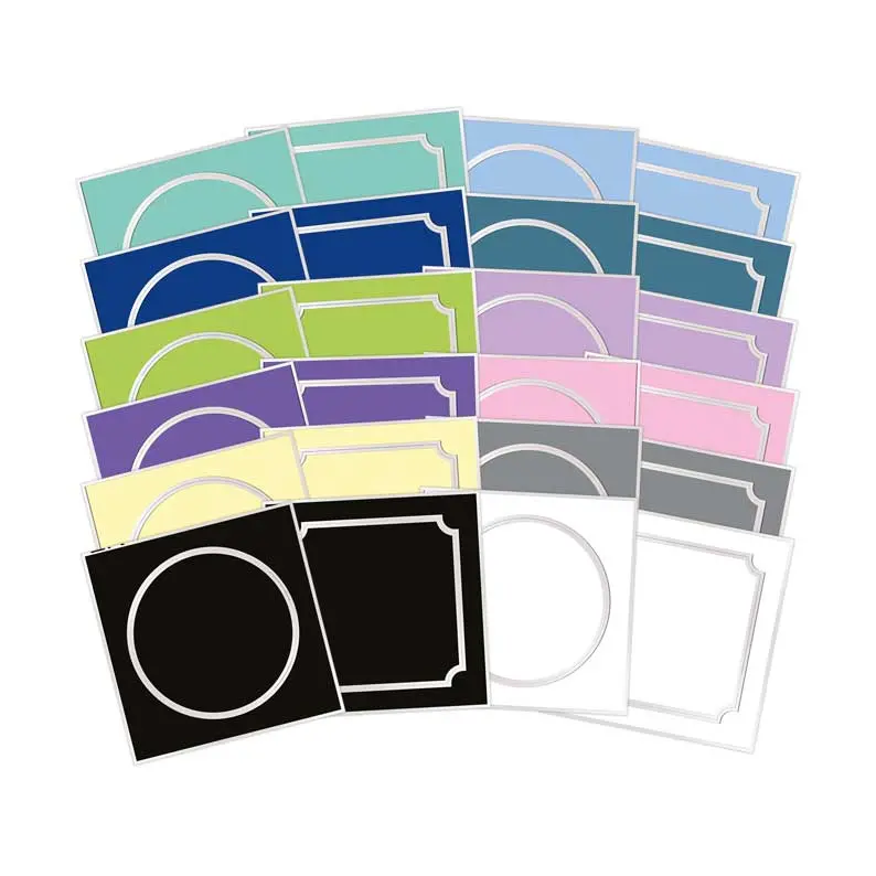 Square Little Book Apertures - Circle & Inverted-Corner Square - Stunning Silver 1