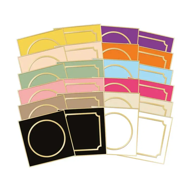 Square Little Book Apertures - Circle & Inverted-Corner Square - Rich Gold 1