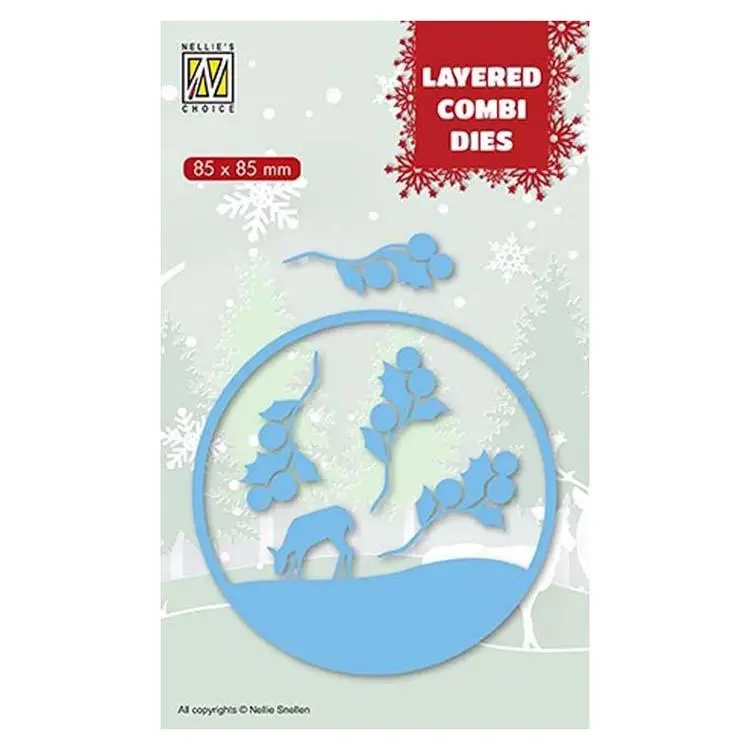 Nellie's Choice Layered Combi Dies Round Deer B 1
