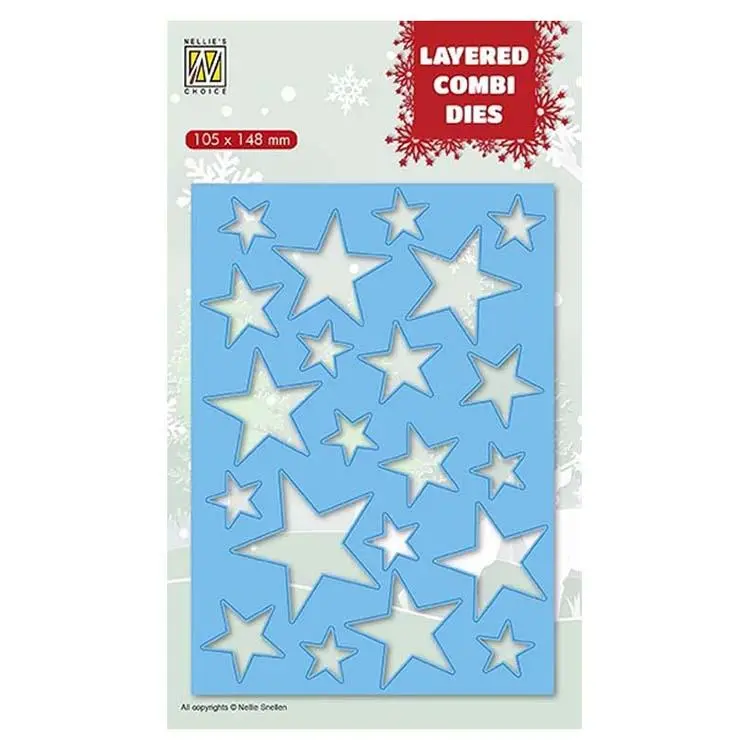 Nellie's Choice Layered Combi Dies Rectangle Stars A 1