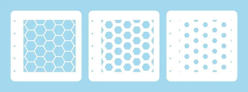 Layered Combi Stencil Set (Set Of 3) Honeycomb 1