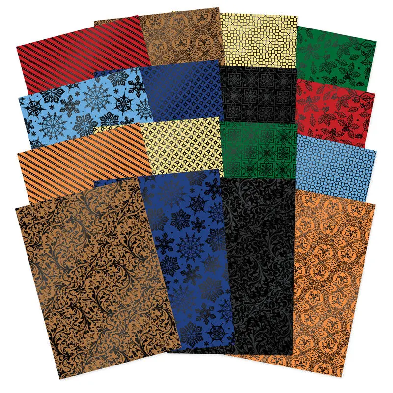 Stained Glass Christmas Luxury Foiled Edge-To-Edge Cardstock 1