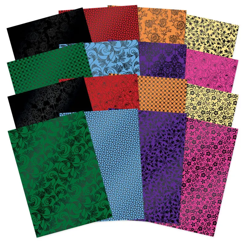 Stained Glass Florals Luxury Foiled Edge-To-Edge Cardstock 1