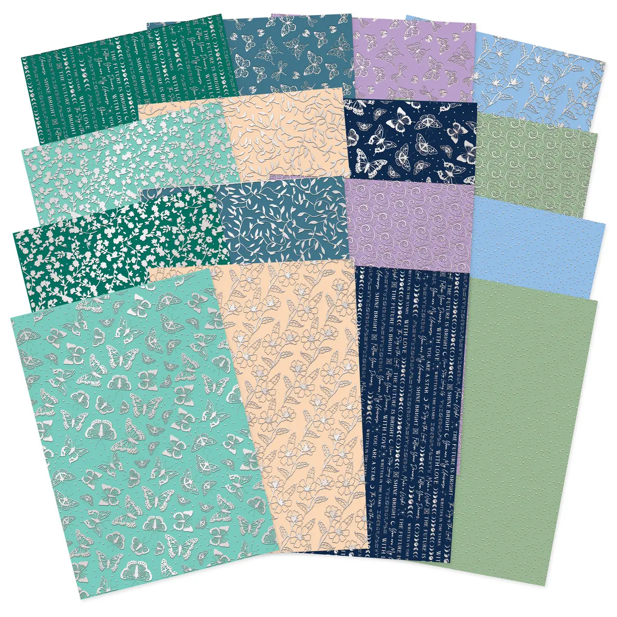 Fluttering Moonlight Foiled Edge-To-Edge Cardstock 1
