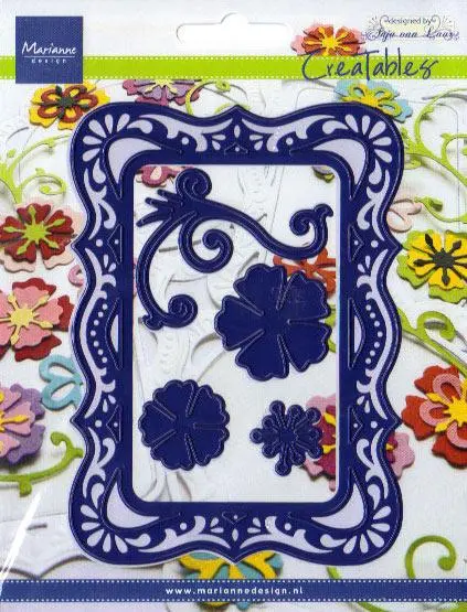 Marianne Design: Creatables Dies - Rectangle Frame & Flowers 1