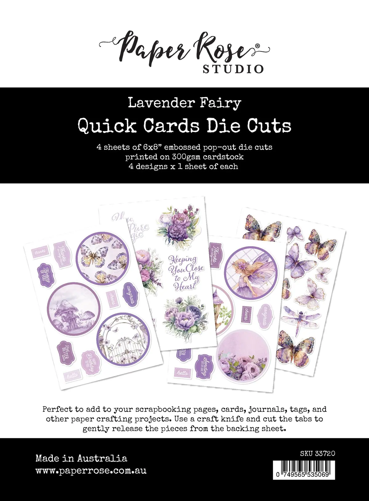 Lavender & Fairies 6X8" Quick Cards Die Cuts 33720 1