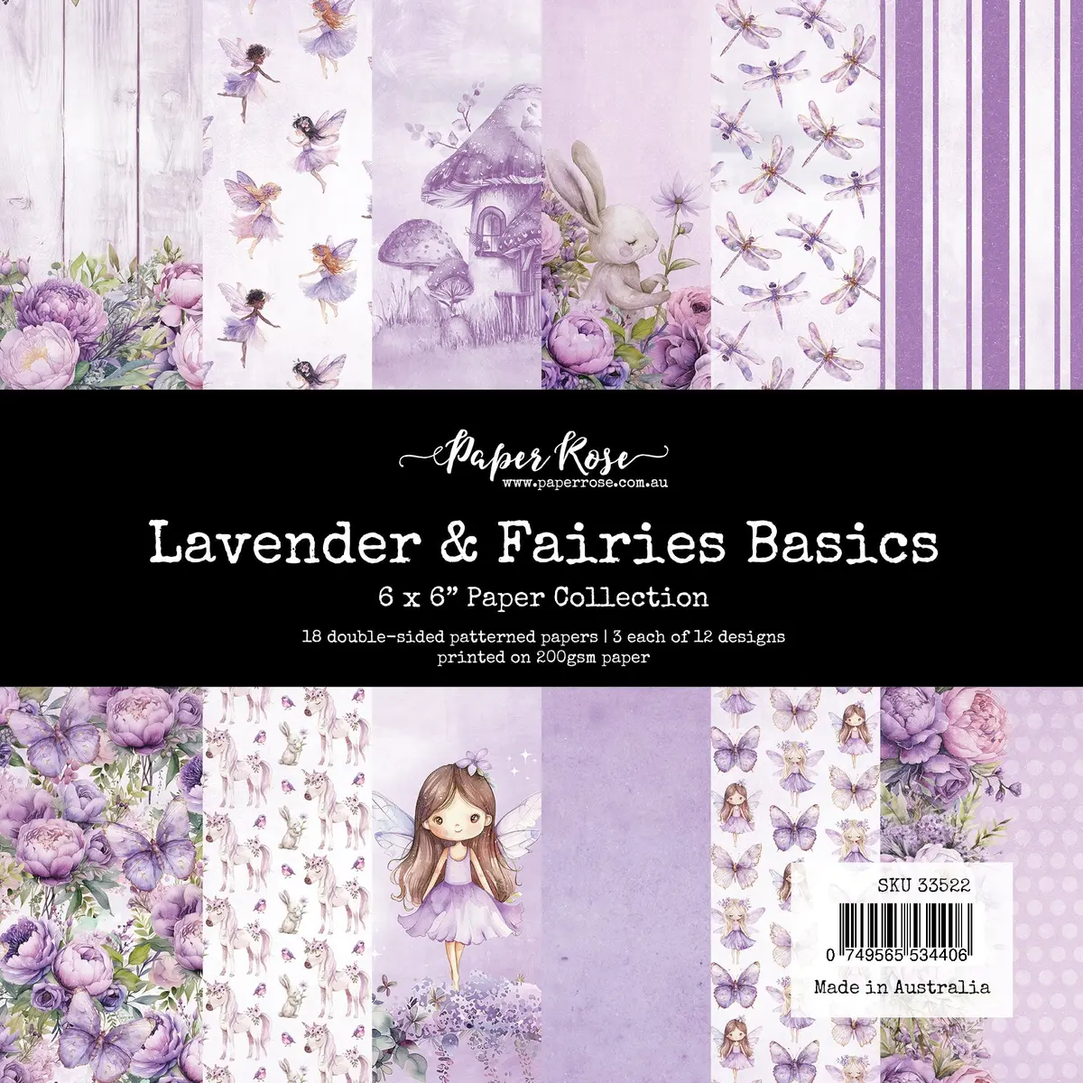Lavender & Fairies Basics 6X6 Paper Collection 33522 1