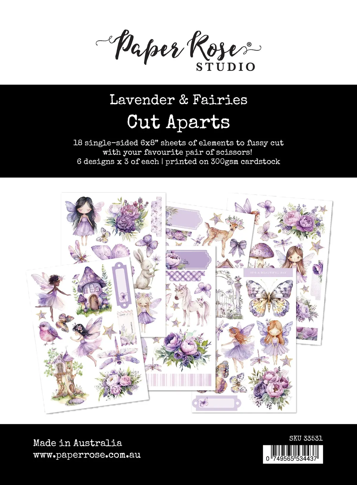 Lavender & Fairies Cut Aparts Paper Pack 33531 1