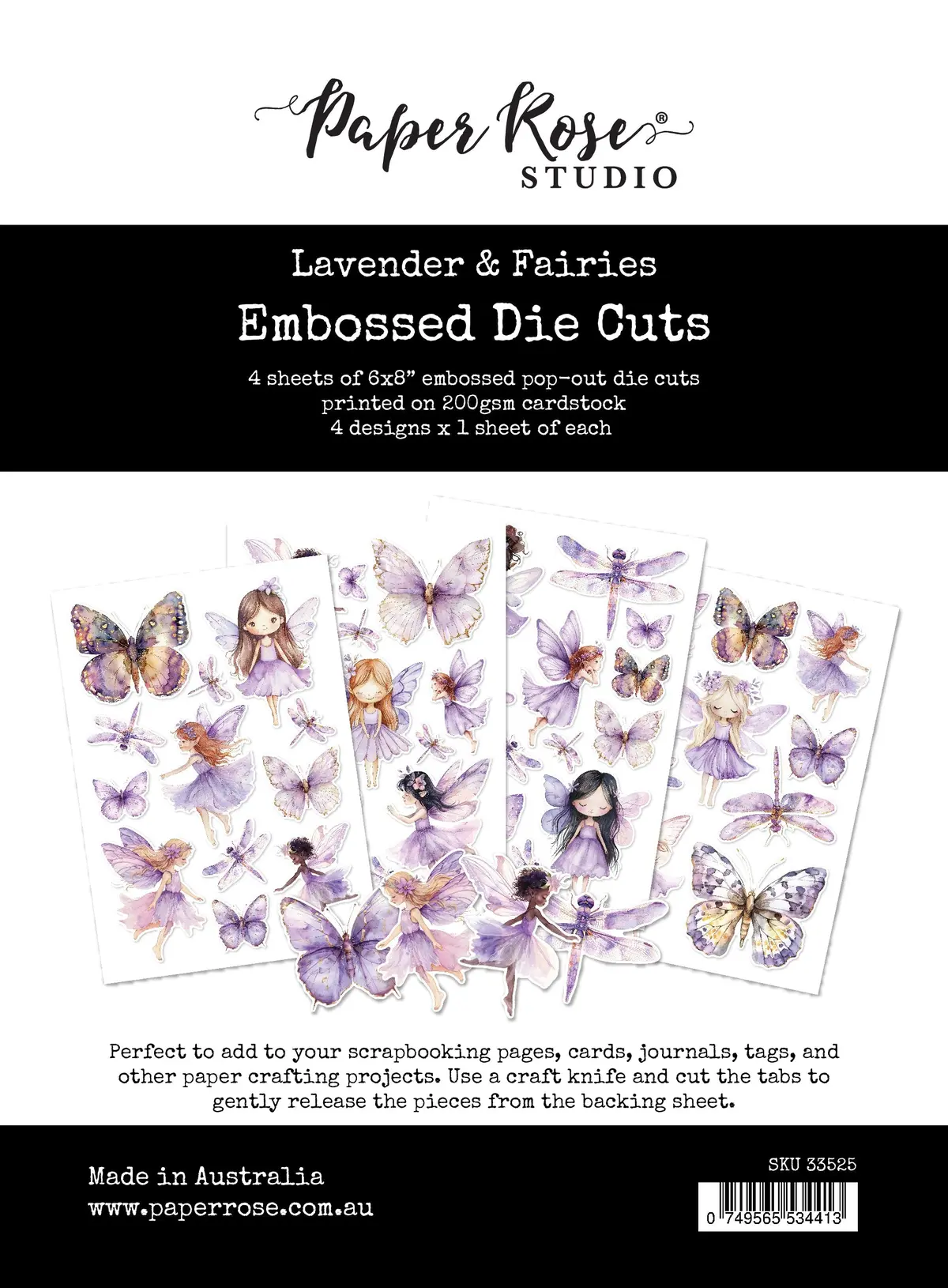 Lavender & Fairies Embossed Die Cuts 33525 1