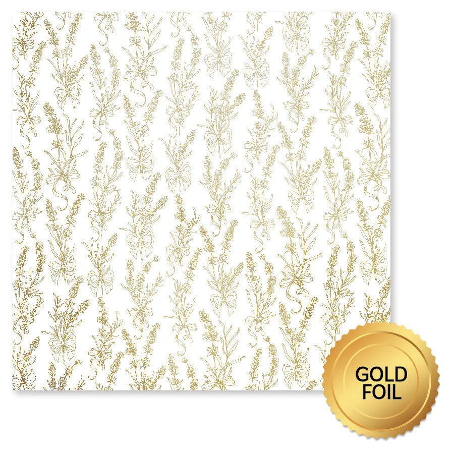 Lavender & Roses Gold Foil B 12X12 Paper (6Pc Bulk Pack) 32226 1