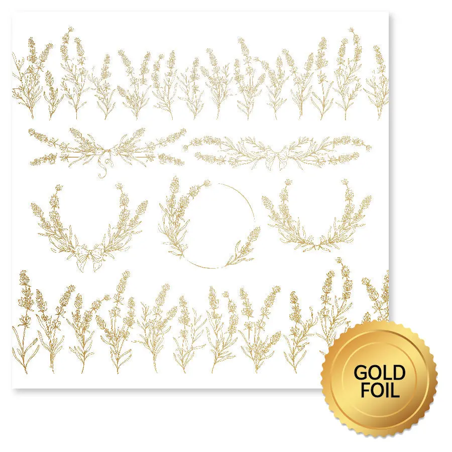 Lavender & Roses Gold Foil D 12X12 Paper (6Pc Bulk Pack) 32232 1