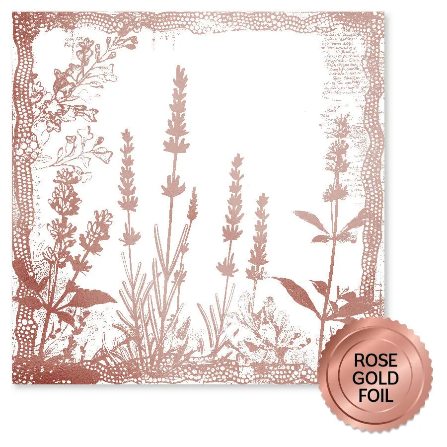 Lavender & Roses Rose Gold Foil A 12X12 Paper (6Pc Bulk Pack) 32199 1