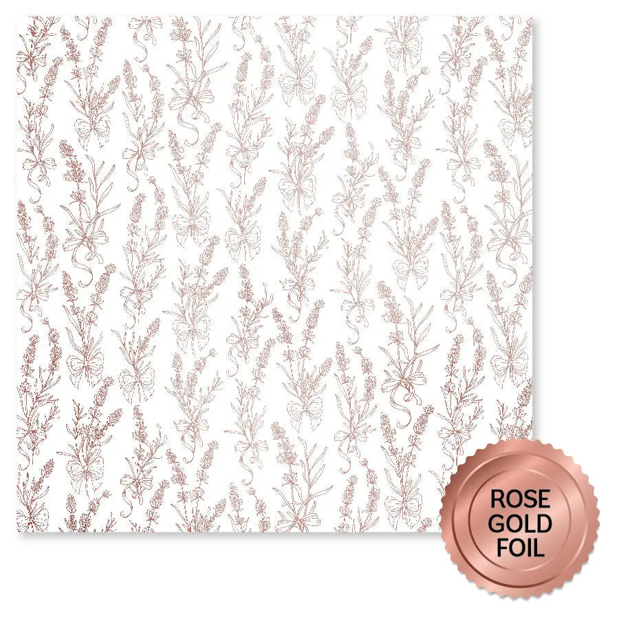 Lavender & Roses Rose Gold Foil B 12X12 Paper (6Pc Bulk Pack) 32202 1