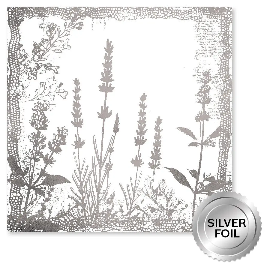 Lavender & Roses Silver Foil A 12X12 Paper (6Pc Bulk Pack) 32247 1