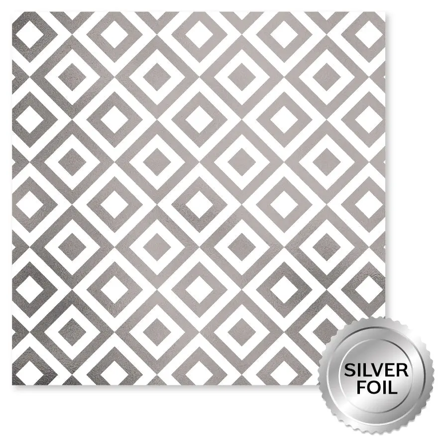 Lavender & Roses Silver Foil C 12X12 Paper (6Pc Bulk Pack) 32253 1