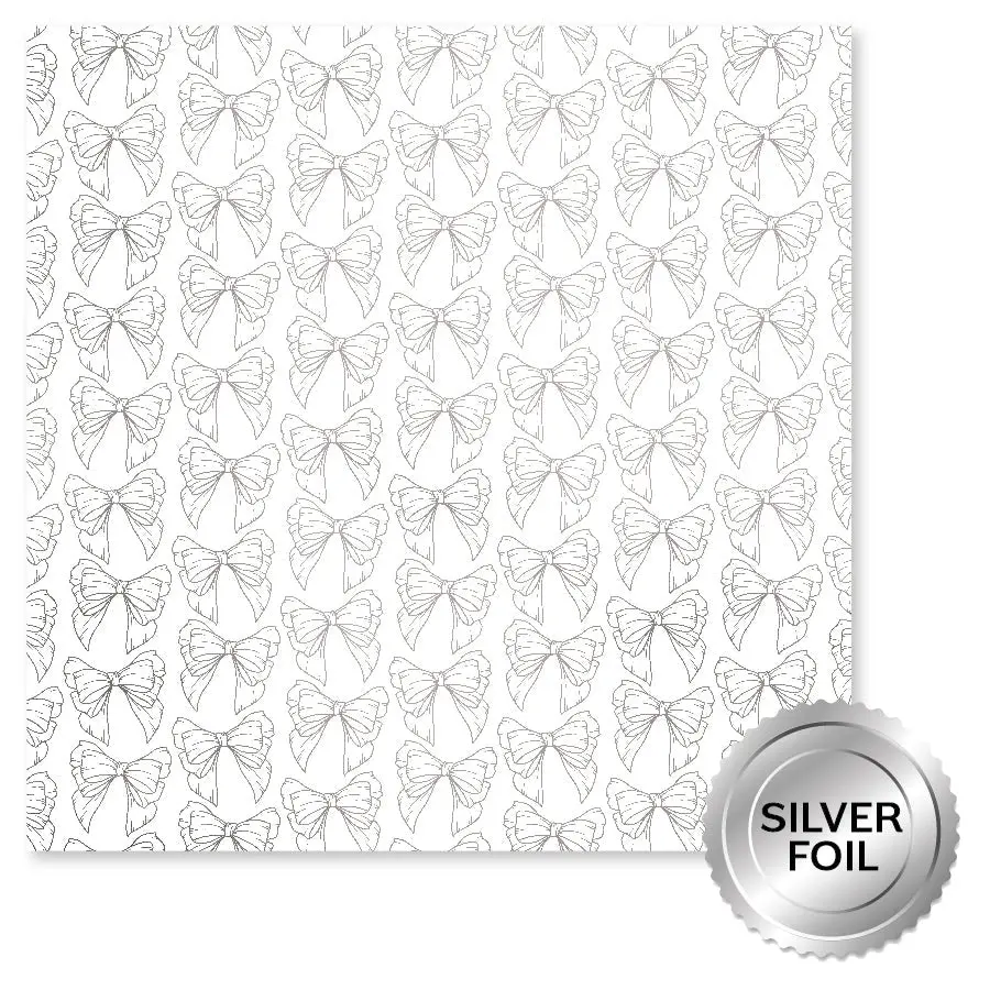 Lavender & Roses Silver Foil E 12X12 Paper (6Pc Bulk Pack) 32259 1