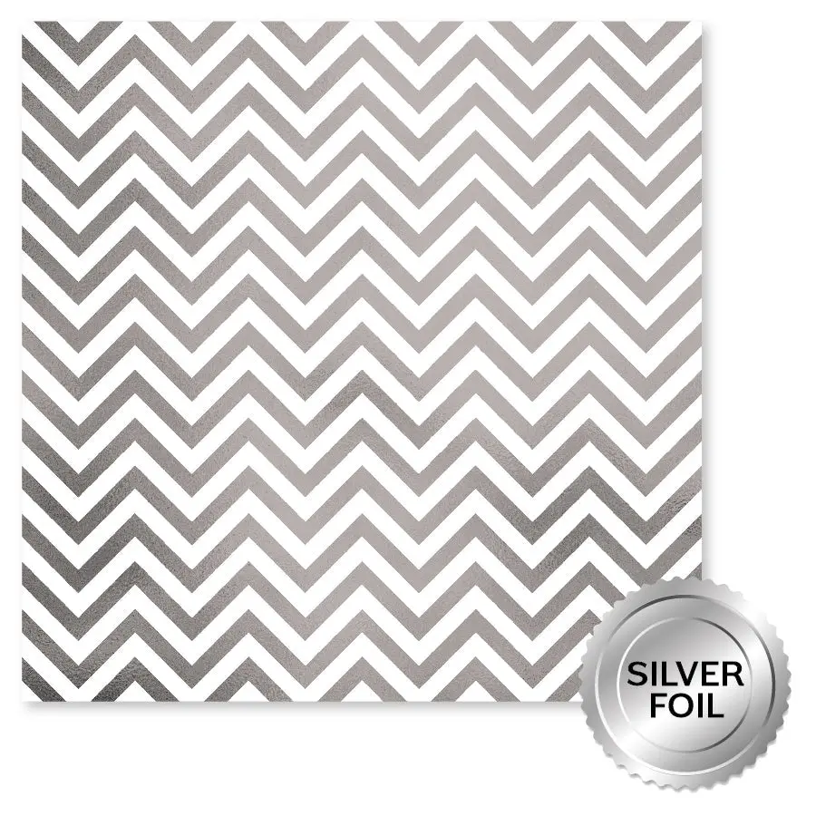 Lavender & Roses Silver Foil F 12X12 Paper (6Pc Bulk Pack) 32262 1
