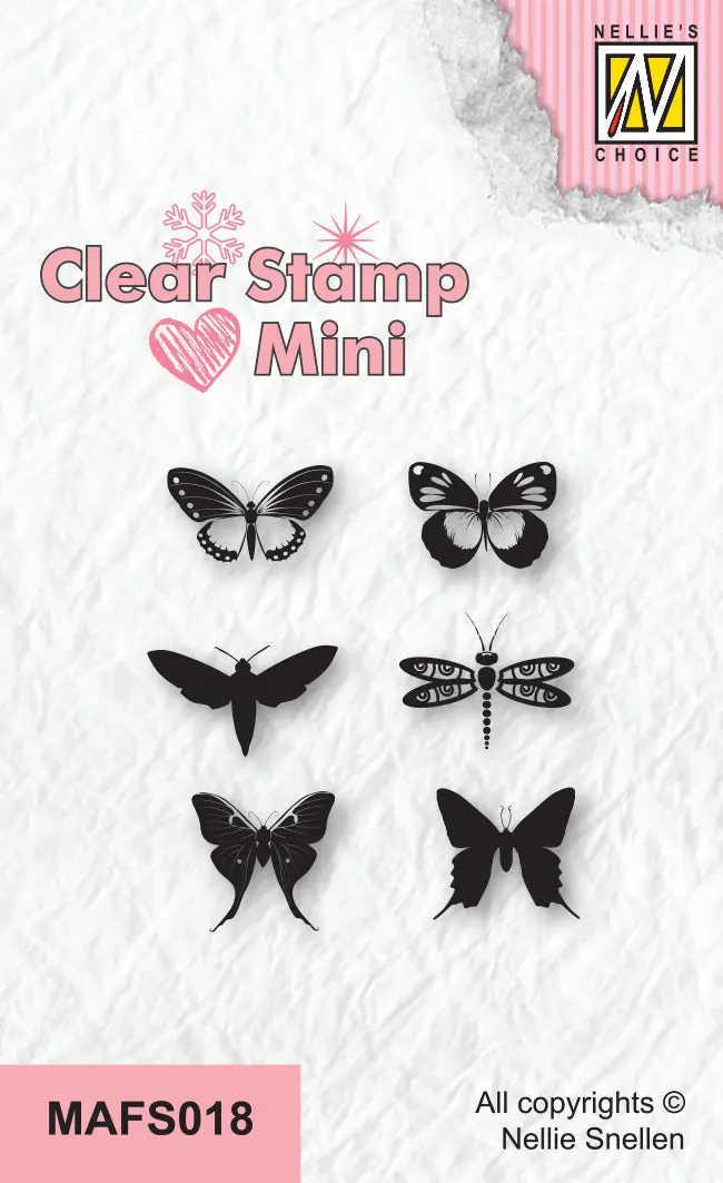 Nellie's Choice Clear Stamp Mini - Butterflies-2 1