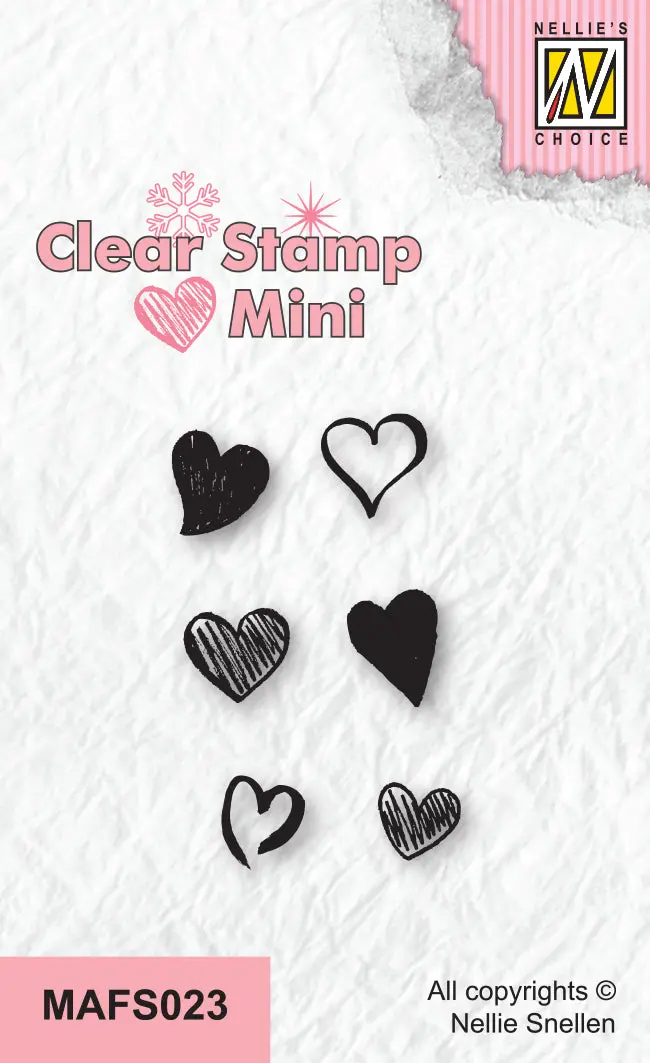 Nellie's Choice Clear Stamp Mini - Hearts-2 1