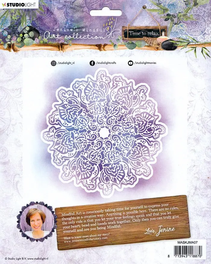 Jenine's Mindful Art Mask Time To Relax 200X200mm Nr.07 2